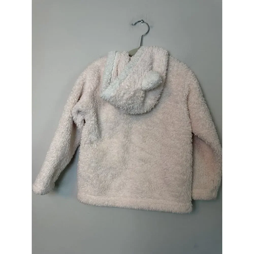 Patagonia Jacket Girls 3T Pink Furry Friends Hooded Sherpa Fleece Bear Ears Zip